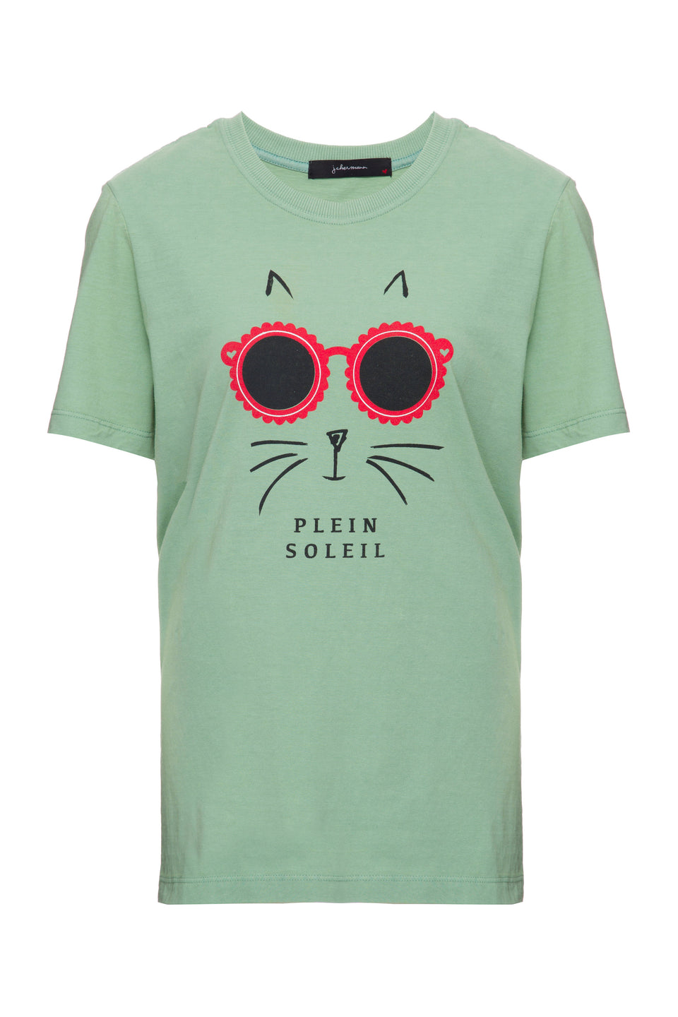 Camiseta Gato Óculos Verde