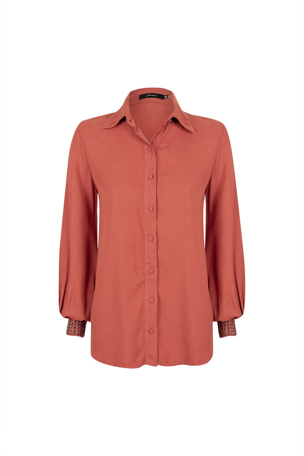 Camisa Botões Forrados Blush