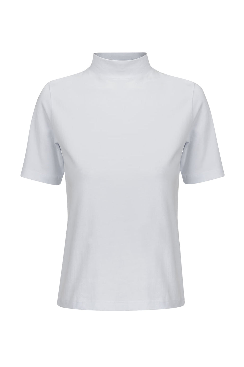 Camiseta Gola Alta Algodão Branco