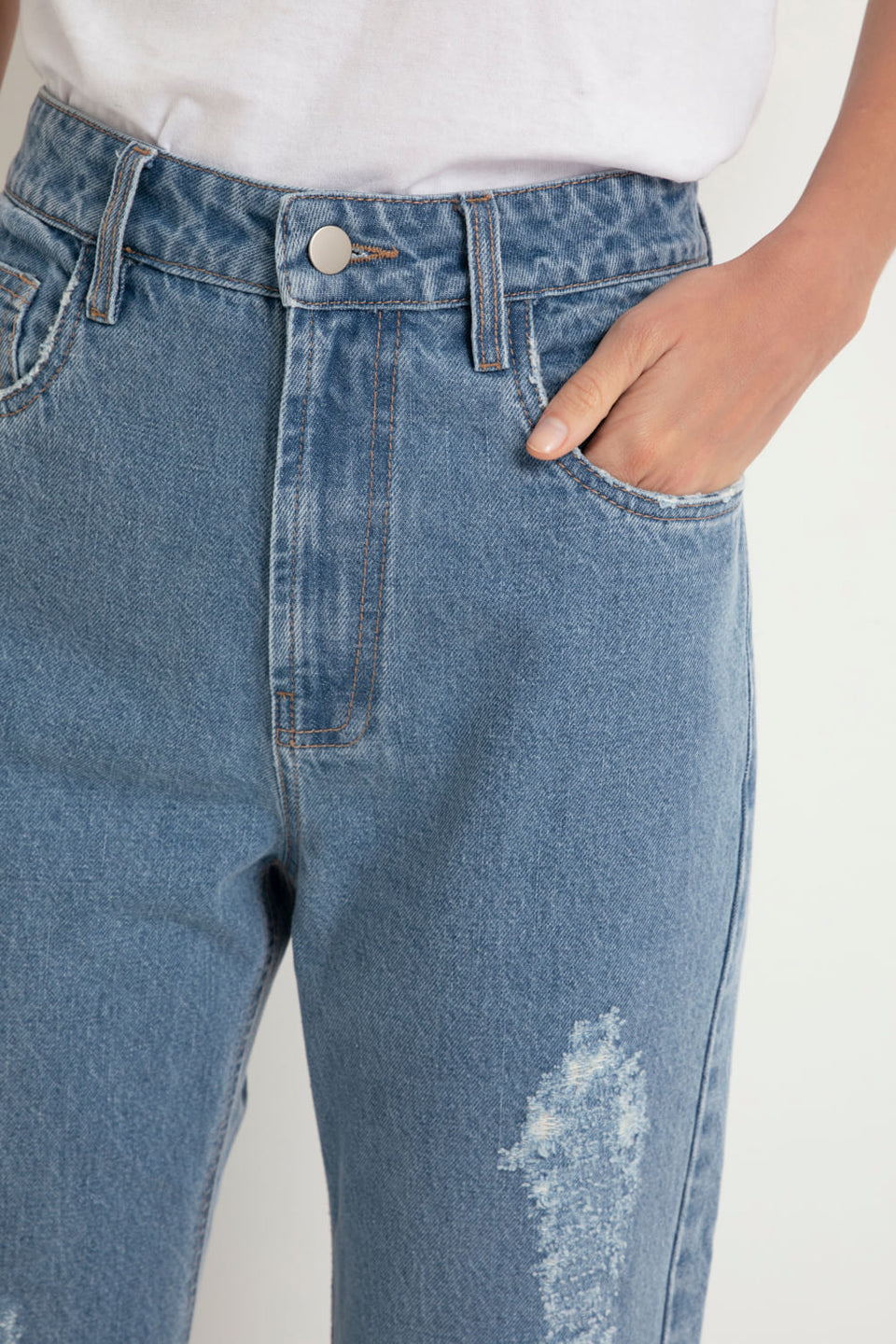 Calça Rocker Destroyed Jeans