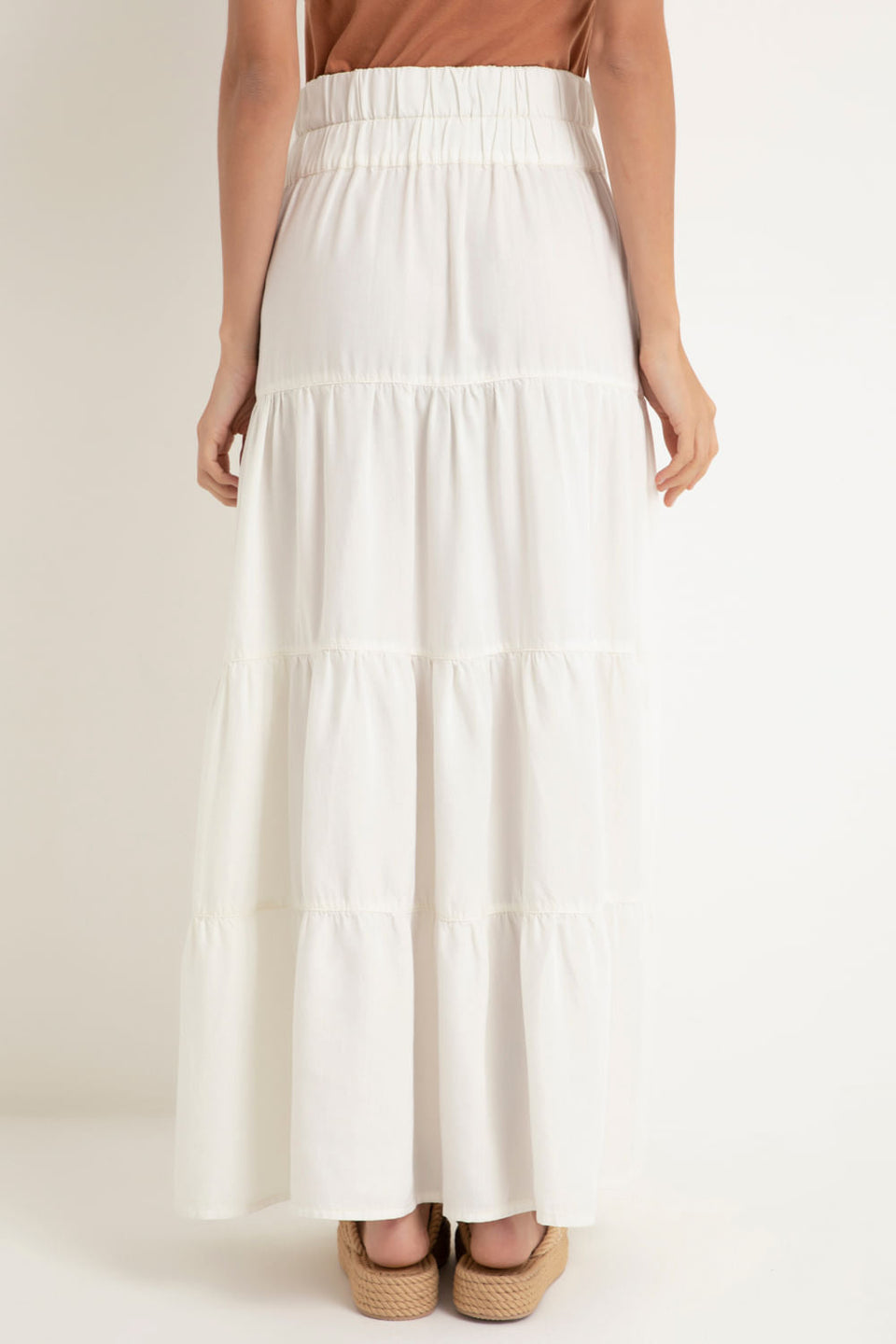 Saia Babados Tencel Off White