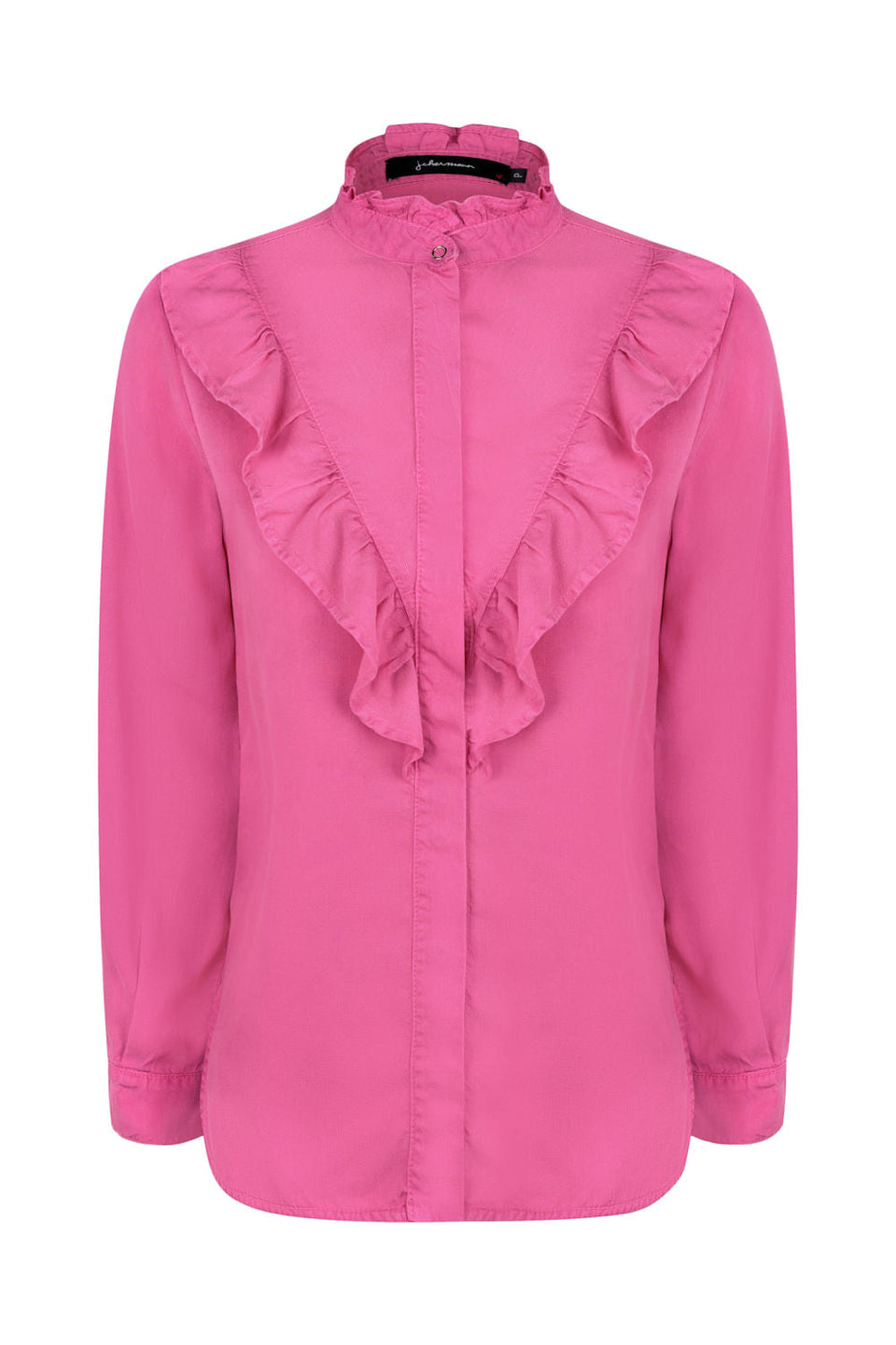 Camisa Babados Tencel Rosa