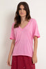 Camiseta Maxi Decote Rosa