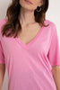 Camiseta Maxi Decote Rosa