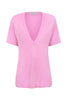 Camiseta Maxi Decote Rosa