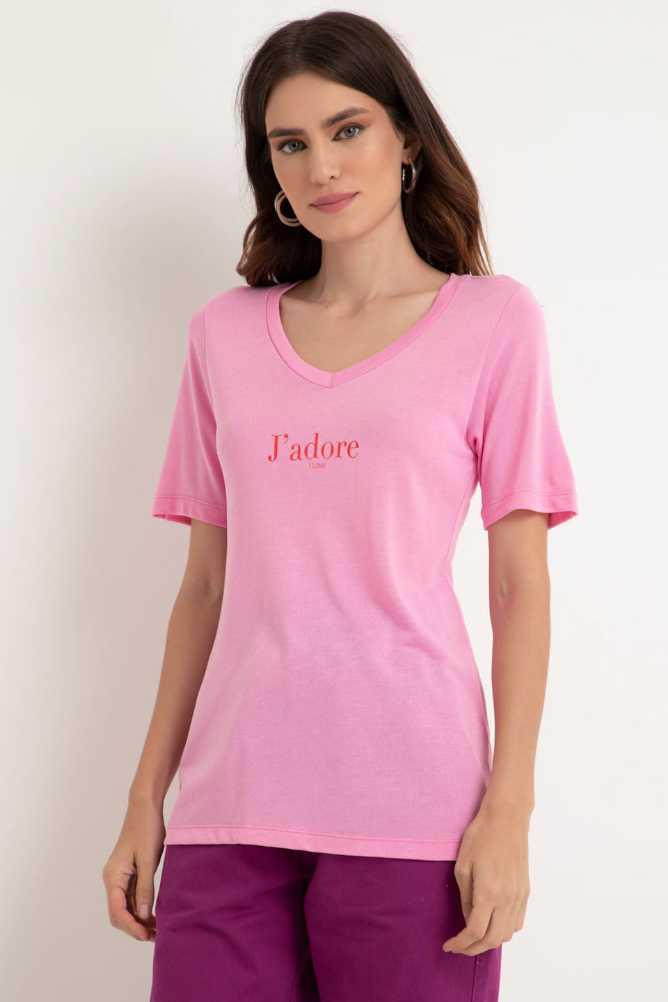 Camiseta J'adore Rosa