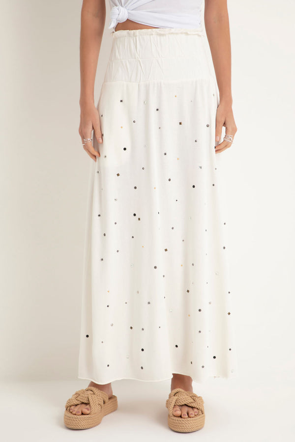 Saia Midi Tachas Off White