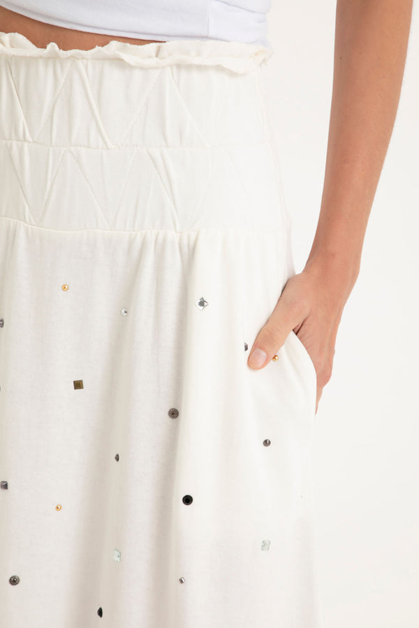 Saia Midi Tachas Off White