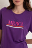 Camiseta Merci Bordado Roxo