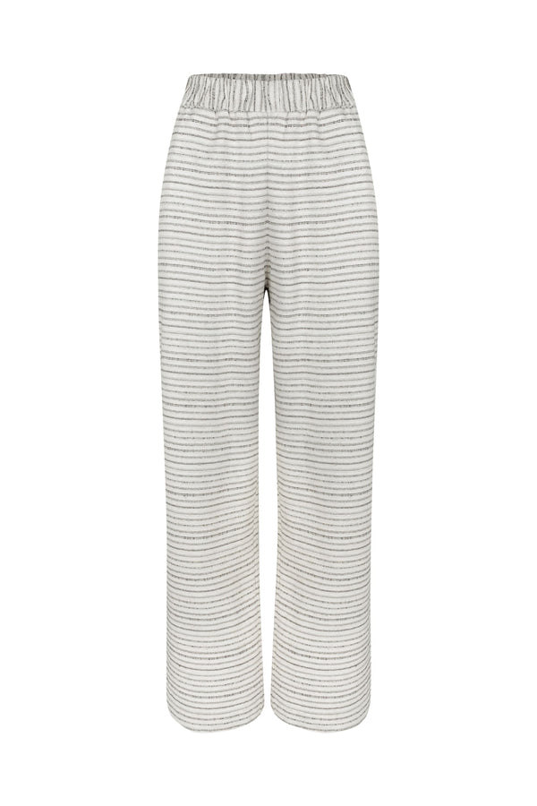 Calça Pantalona Nature Listras Off White