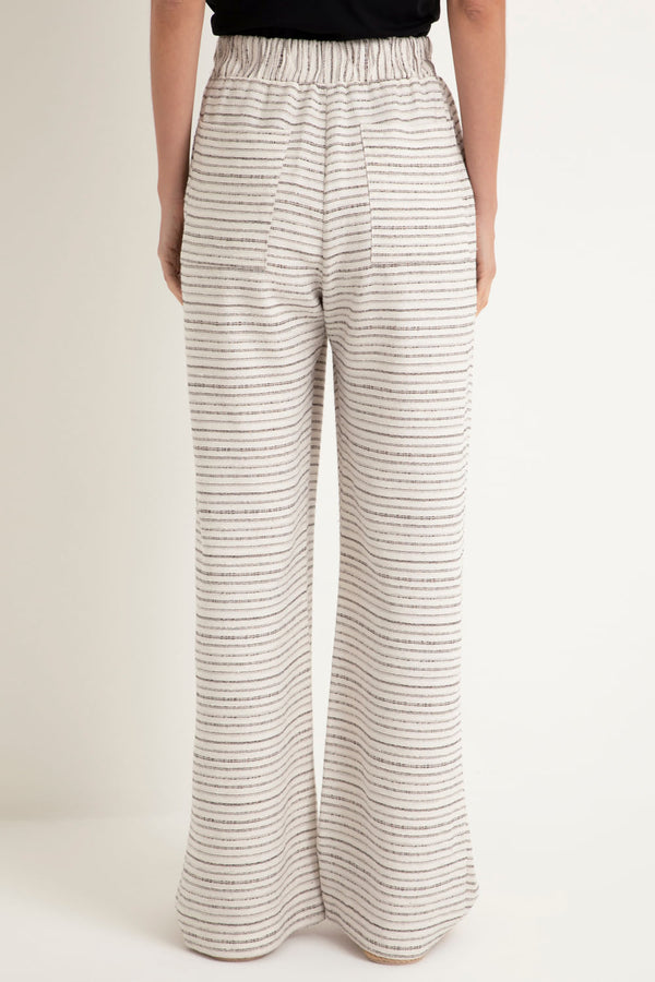 Calça Pantalona Nature Listras Off White