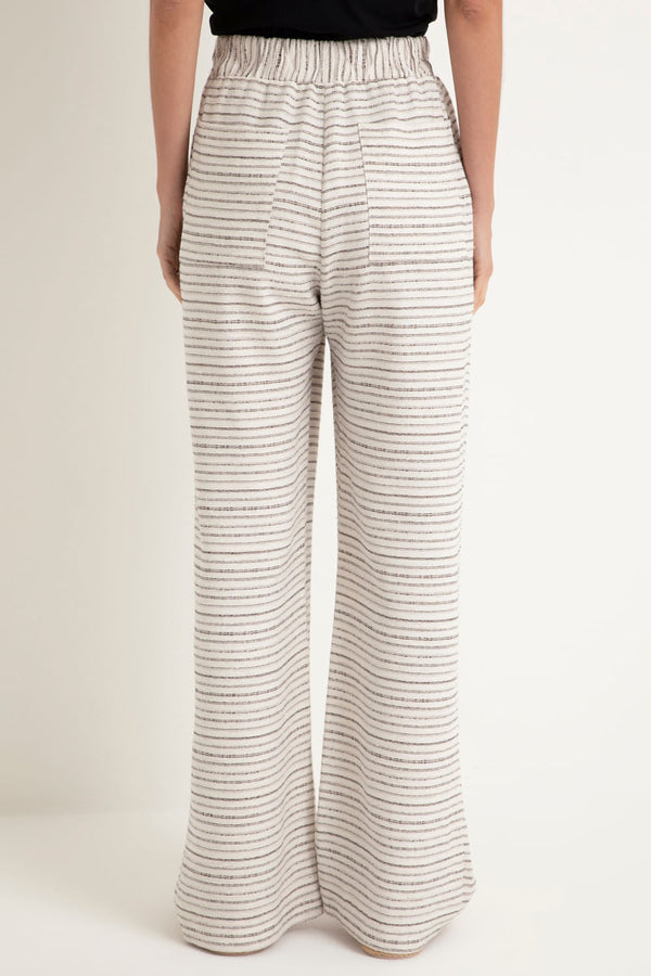 Calça Pantalona Nature Listras Off White