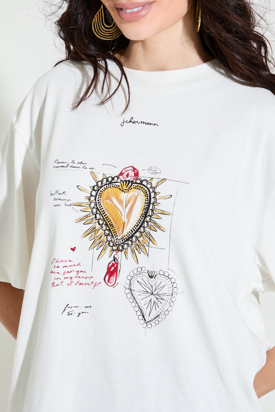 Camiseta oversized Jóia Coração