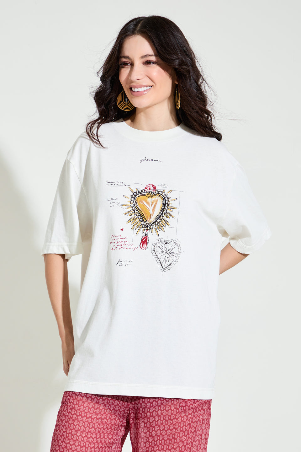 Camiseta oversized Jóia Coração