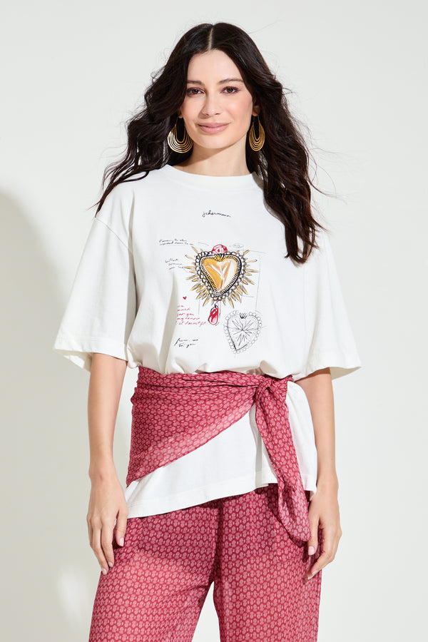 Lenço Georgete Paisley Coral