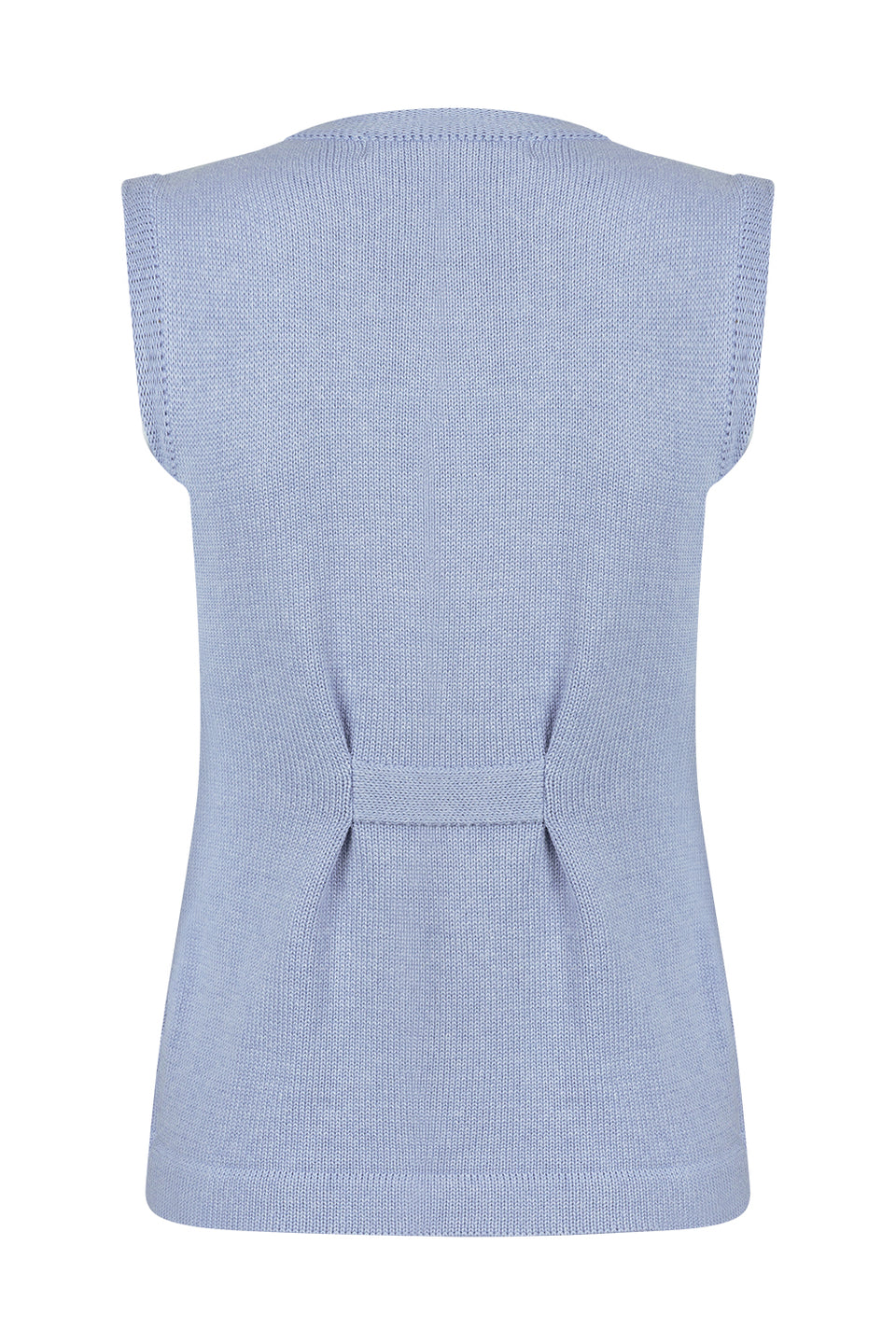 Colete Tricot Botões Azul