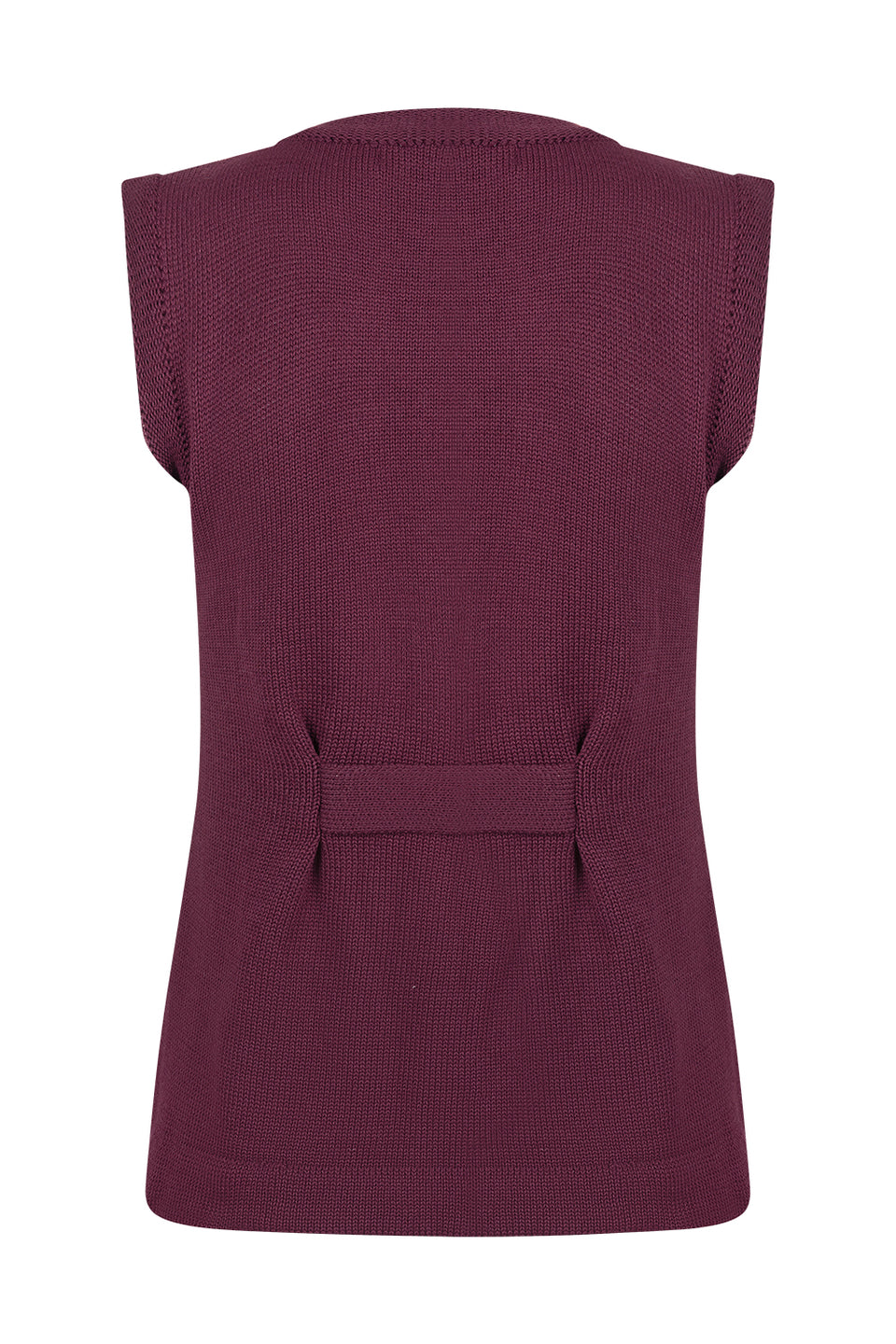 Colete Tricot Botões Vinho