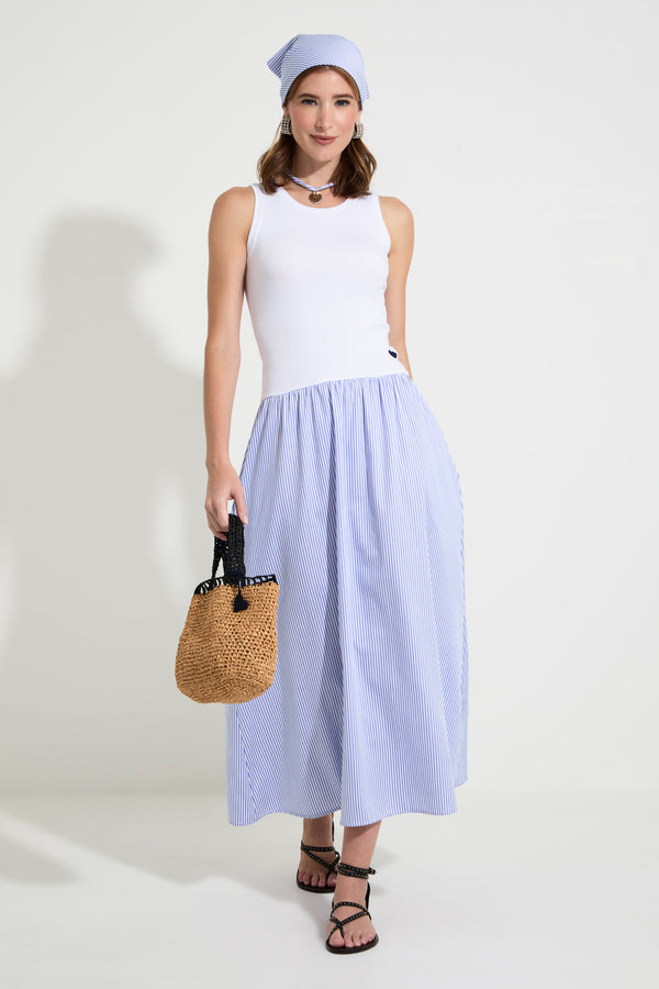 Vestido Canelado Listras Leona