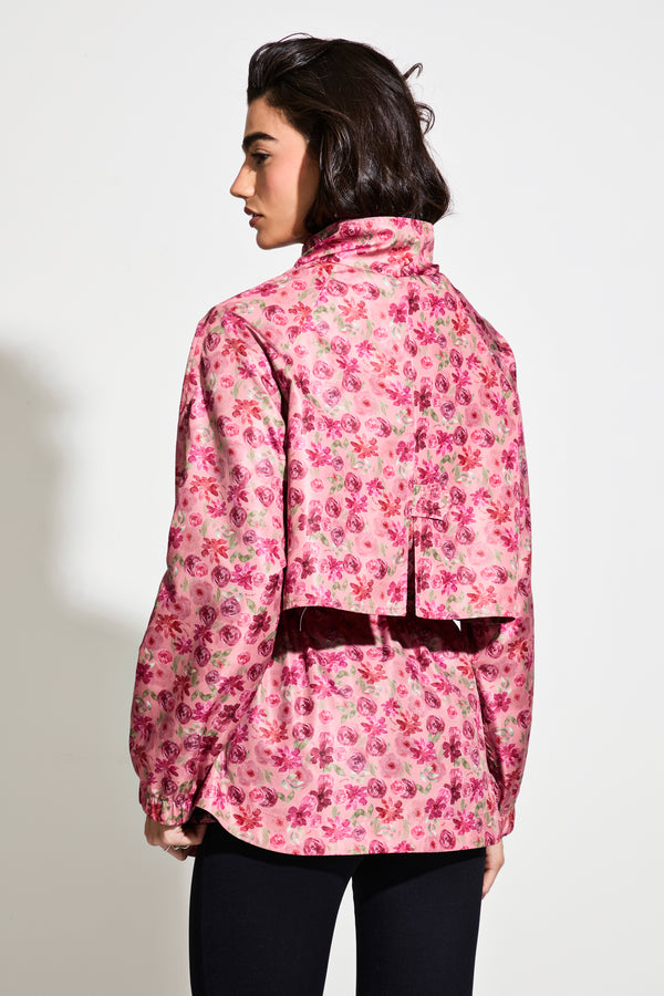 Parka Corta Vento Floral Vintage