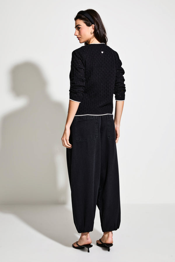 Cardigan Tricot Renda  Bonjour