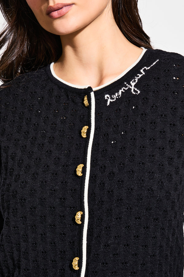 Cardigan Tricot Renda  Bonjour