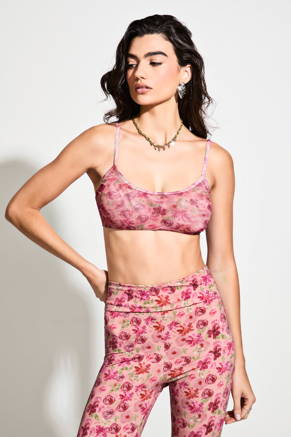 Top Tule Floral Vintage