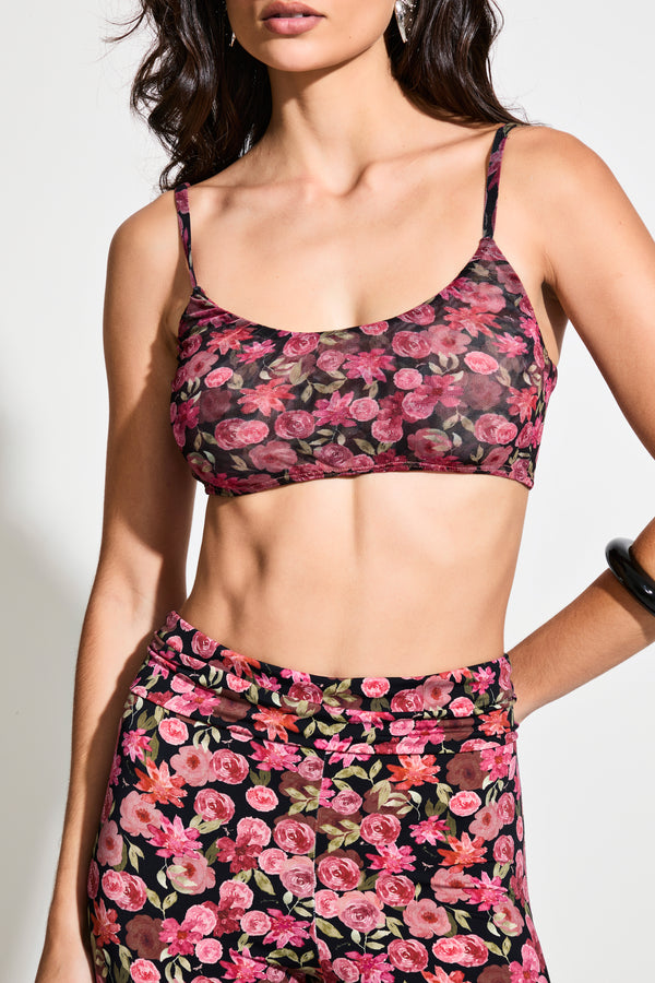 Top Tule Floral Vintage