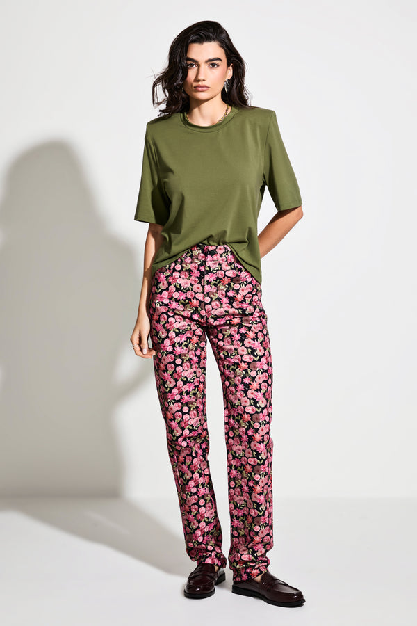 Calça Rocker Floral Vintage