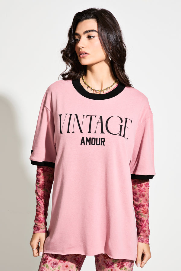 Camiseta Bicolor Vintage Amour