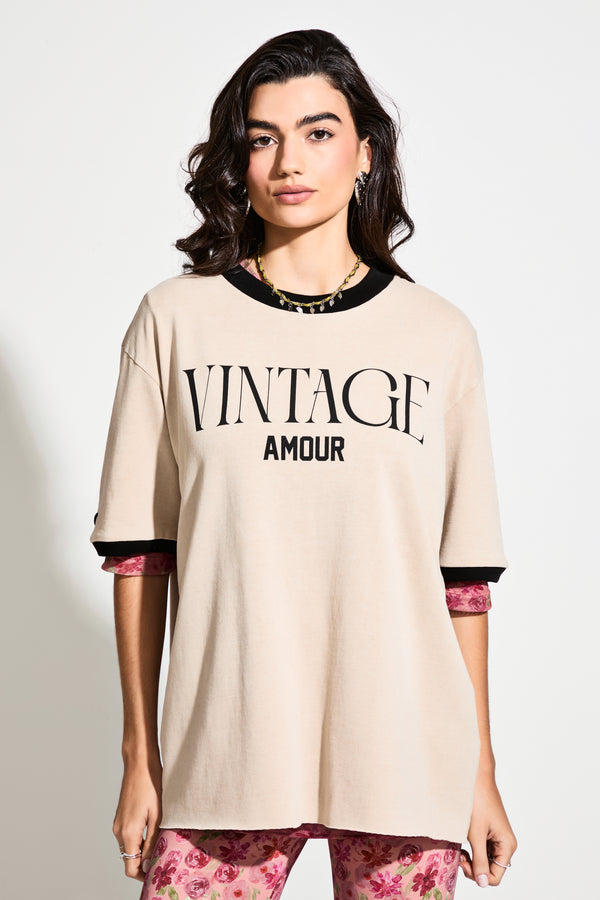 Camiseta Bicolor Vintage Amour
