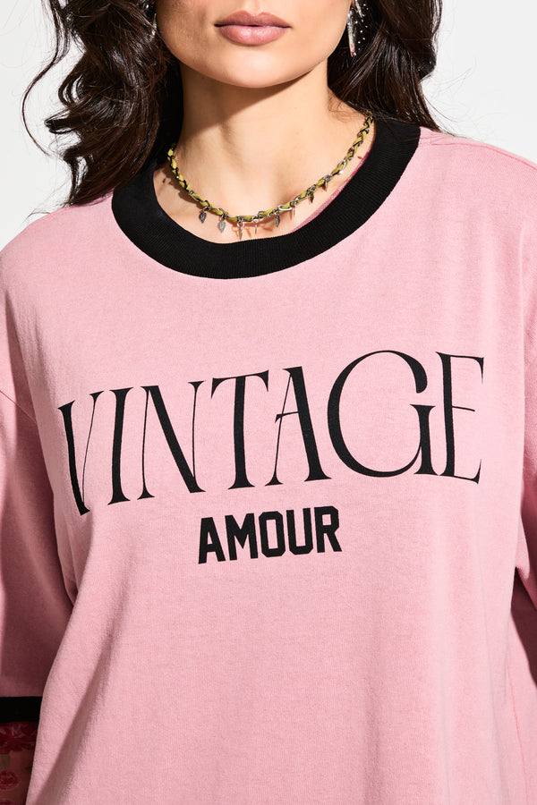 Camiseta Bicolor Vintage Amour