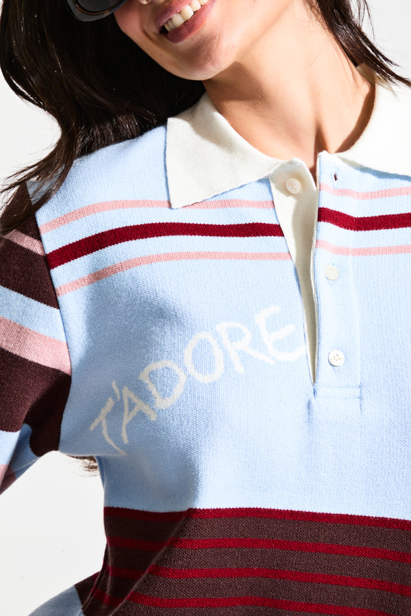 Tricot Polo Listras Jadore