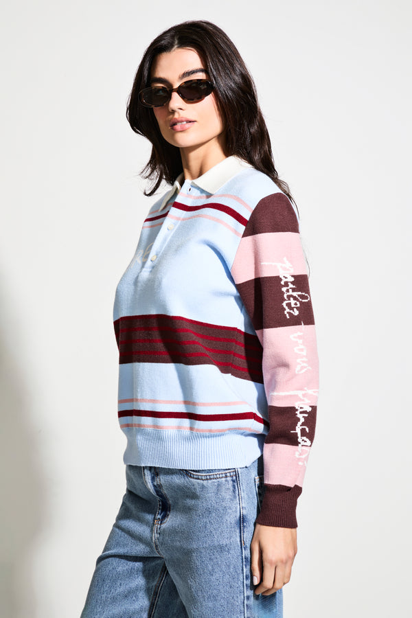 Tricot Polo Listras Jadore