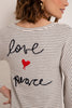 Blusa Love Peace Branco Cinza