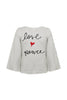 Blusa Love Peace Branco Cinza