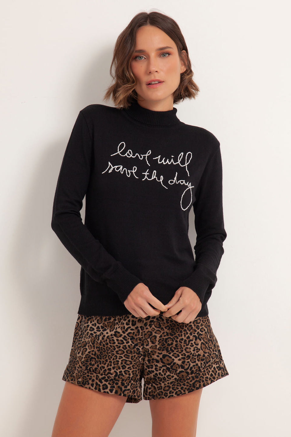 Blusa Tricot Love Will Save Preta