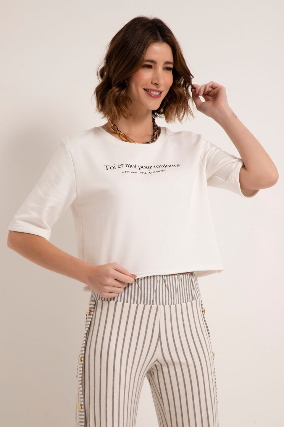 Blusa Moletom Toi et Moi Branco