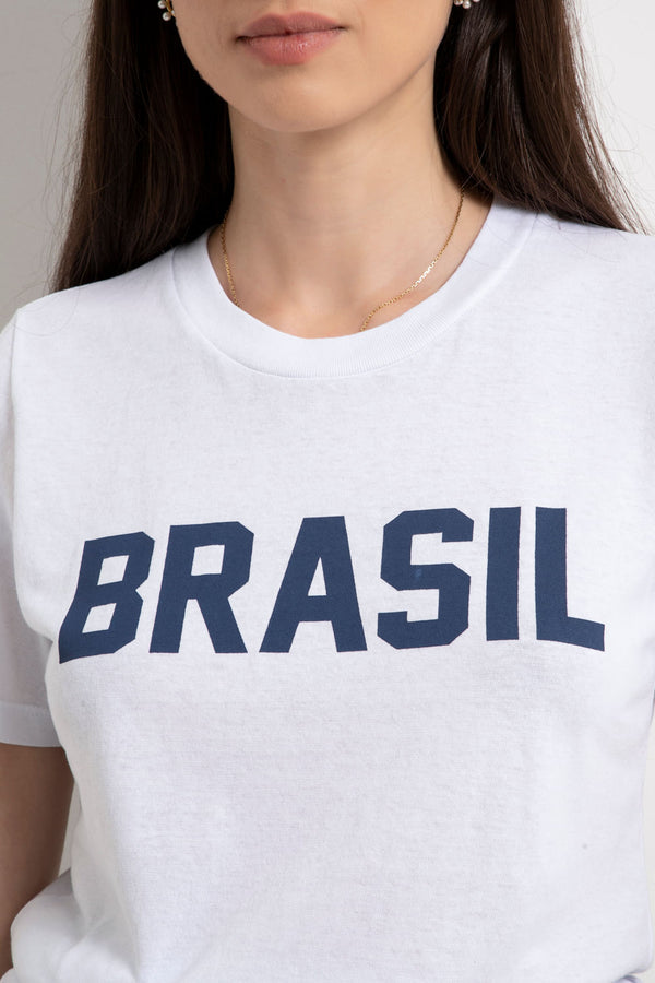 Camiseta Brasil Branco - Personalizável