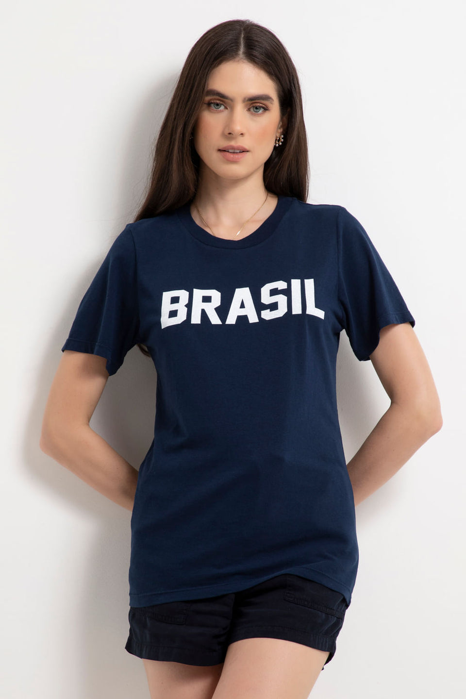 Camiseta Brasil Azul Marinho - Personalizável