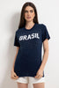 Camiseta Brasil Strass Azul Marinho - Personalizável