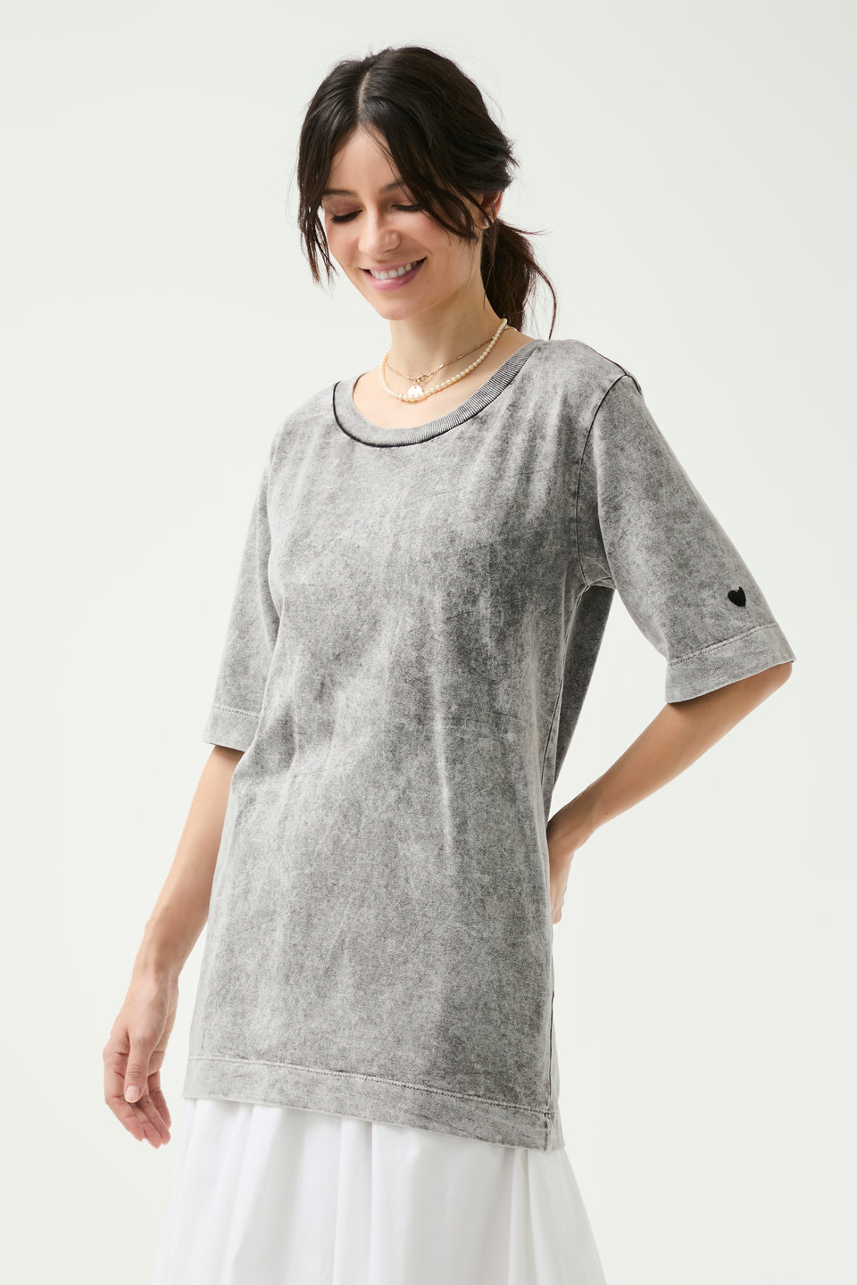 Camiseta Oversized Fabiola Marmorizada