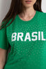 Camiseta Brasil Strass Verde - Personalizável