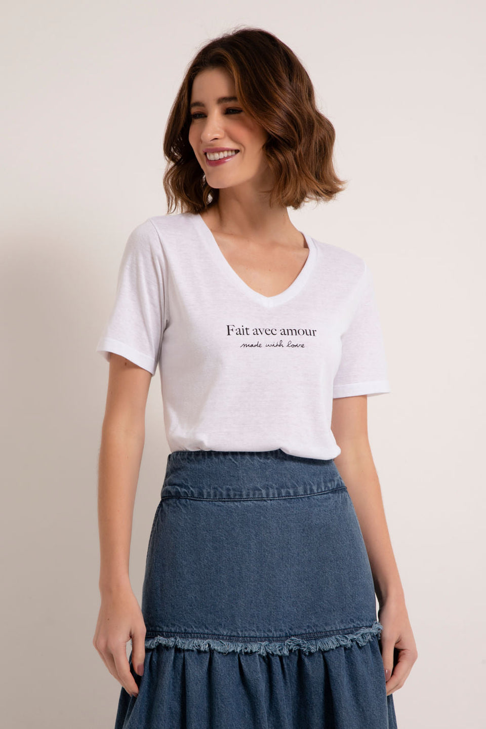 Camiseta Fait Avec Branco