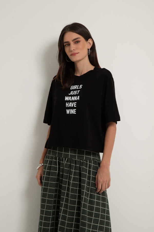 Camiseta Cropped Girl Just Wanna