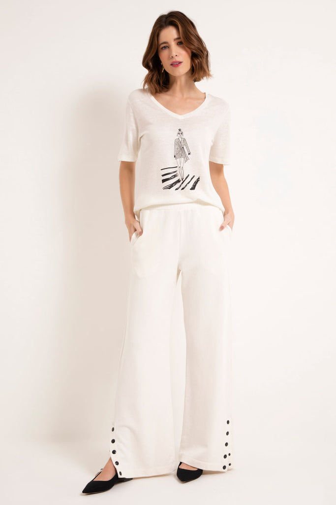 Camiseta Menina Fashion Off White