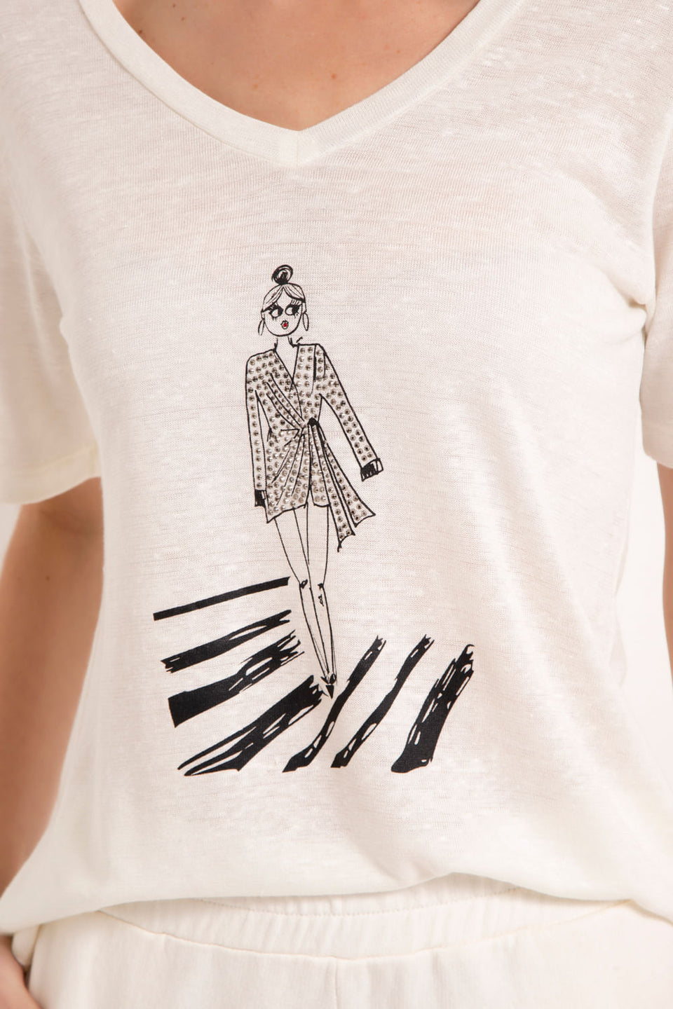 Camiseta Menina Fashion Off White