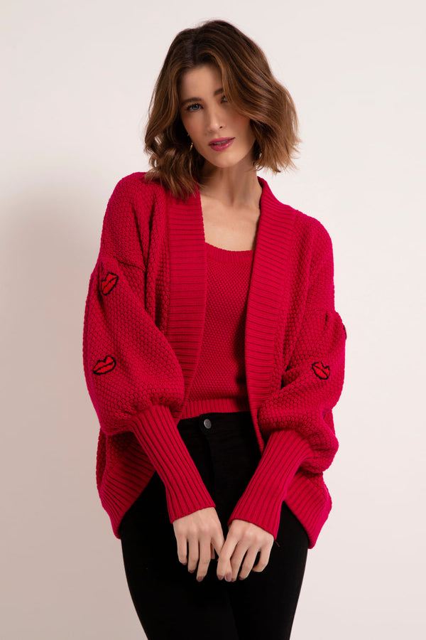 Cardigan Tricot Pipoca Twin Rosa