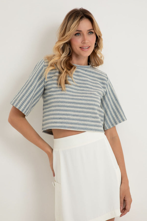 Cropped Listra Azul