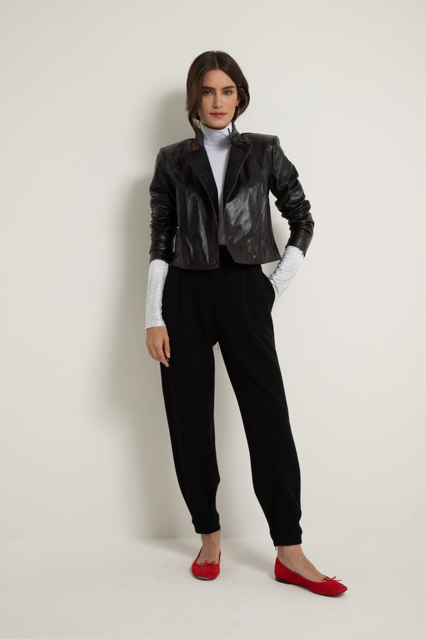 Cropped Manga Longa Brilho