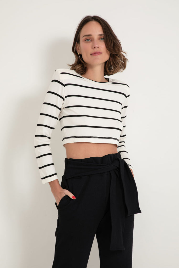 Cropped Manga Longa Listra Off